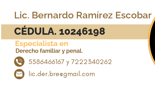 Tarjeta de contacto Lic. Bernardo Ramírez Escobar